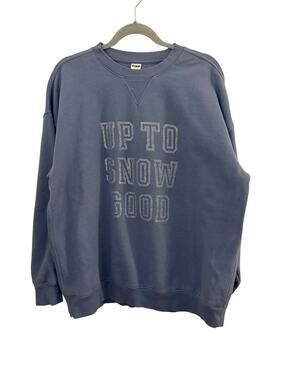 Pink Victorias Secret Purple Crew Neck Sweatshirt   Rhinestones Up To Snow Good